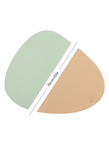 Björn 6-delige set: placemats lichtgroen/lichtroze - (L)44 x (B)37 cm