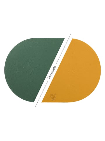 Björn 6er-Set: Tischsets in Grün/ Senf - (L)44,5 x (B)30 cm