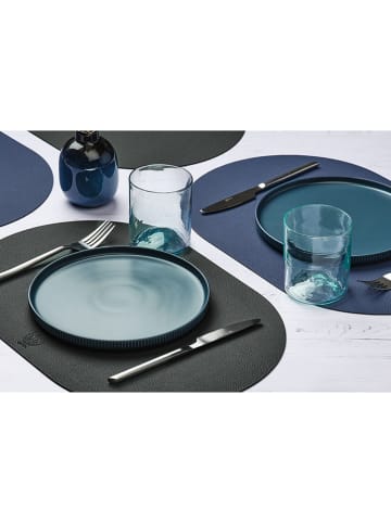 Björn 6-delige set: placemats donkerblauw/antraciet - (L)44,5 x (B)30 cm