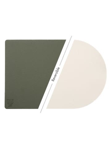 Björn 6-delige set: placemats crème/groen - (L)44,5 x (B)30 cm