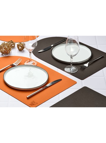 Björn 6-delige set: placemats bruin/oranje - (L)44,5 x (B)30 cm
