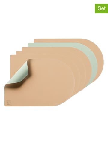Björn 6-delige set: placemats lichtroze/lichtgroen - (L)44,5 x (B)30 cm