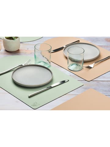 Björn 6-delige set: placemats lichtroze/lichtgroen - (L)44,5 x (B)30 cm