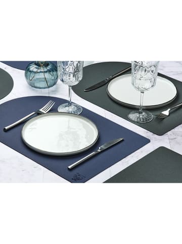 Björn 6-delige set: placemats donkerblauw/antraciet - (L)44,5 x (B)30 cm