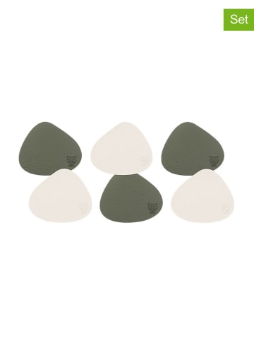 Björn Dwustronne podstawki (6 szt.) w kolorze kremowo-zielonym - 13 x 11 cm