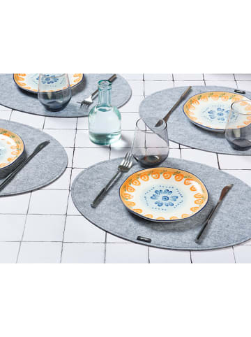 Björn 6-delige set: placemats grijs - (L)45 x (B)33 cm