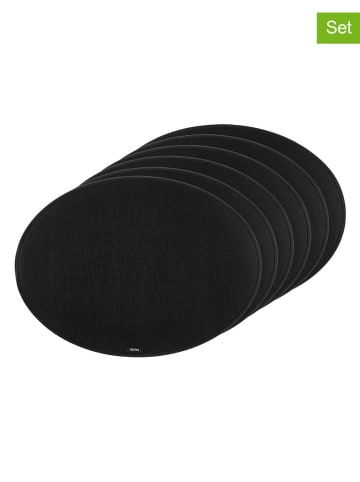 Björn 6-delige set: placemats zwart - (L)45 x (B)33 cm