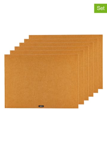 Björn 6-delige set: placemats lichtbruin - (L)45 x (B)33 cm