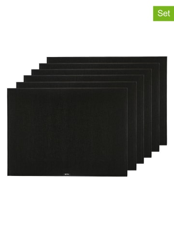 Björn 6-delige set: placemats zwart - (L)45 x (B)33 cm
