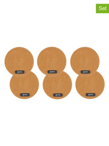 Björn 6er-Set: Untersetzer in Hellbraun - Ø 10 cm