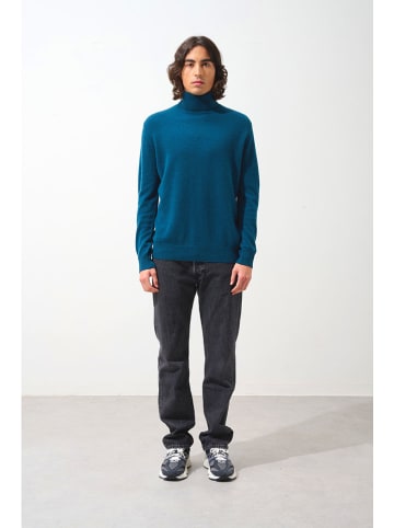 AUTHENTIC CASHMERE Kasjmieren coltrui "Bange" donkerblauw