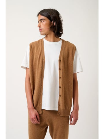 AUTHENTIC CASHMERE Kaszmirowa kamizelka "Hugo" w kolorze karmelowym