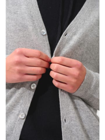 AUTHENTIC CASHMERE Kaszmirowy kardigan "Pipa" w kolorze szarym