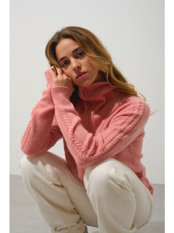 AUTHENTIC CASHMERE Kaszmirowy kardigan "Antigo" w kolorze łososiowym