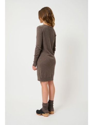 AUTHENTIC CASHMERE Kaszmirowa sukienka "Capelet" w kolorze brązowym