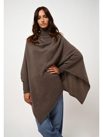 AUTHENTIC CASHMERE Kasjmieren poncho "Carra" bruin