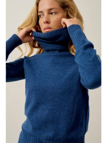 AUTHENTIC CASHMERE Kasjmieren coltrui "Cassy" blauw