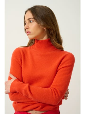 AUTHENTIC CASHMERE Kasjmieren trui "Eileen" oranje