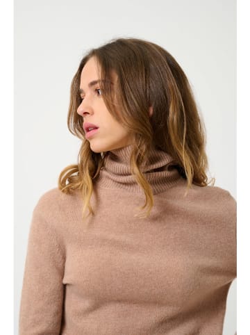 AUTHENTIC CASHMERE Kasjmieren coltrui "Fornet" lichtbruin