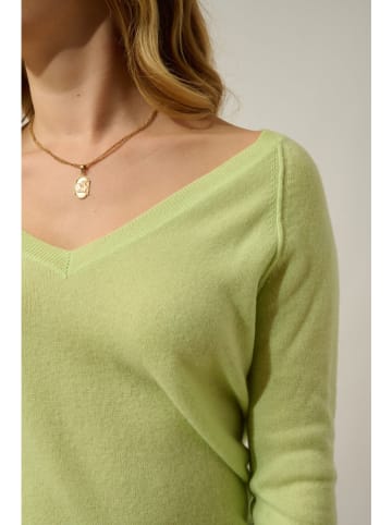 AUTHENTIC CASHMERE Kasjmieren trui "Giusalet" lichtgroen