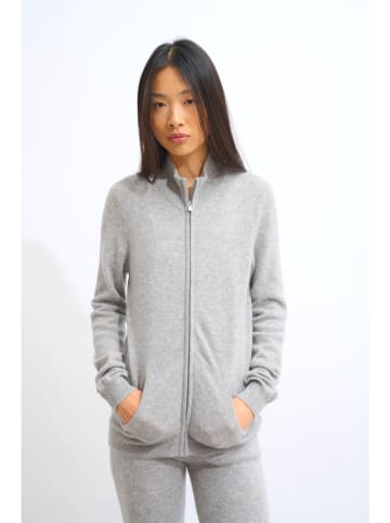 AUTHENTIC CASHMERE Kaszmirowy kardigan "Thalun" w kolorze jasnoszarym