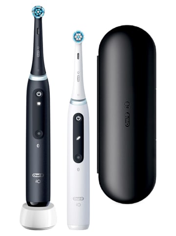 Oral-B 2tlg. Set: Elektr. Zahnbürsten "iO Series 5" in Weiß/ Schwarz
