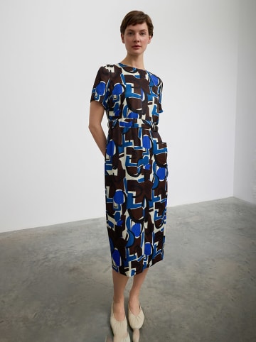 BGN Kleid in Blau/ Braun/ Creme