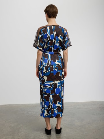 BGN Kleid in Blau/ Braun/ Creme