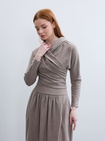 BGN Bluza w kolorze szarobrązowym