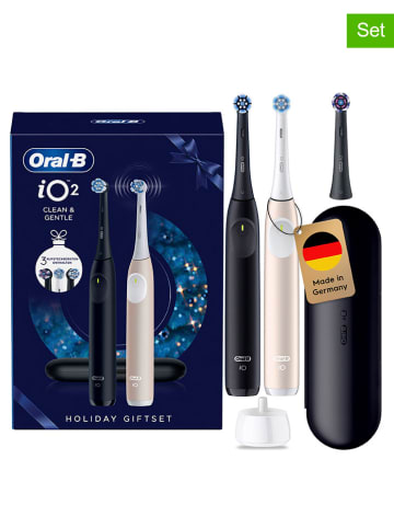 Oral-B 2er-Set: Elektrische Zahnbürsten "iO Series 2" in Schwarz/ Gold