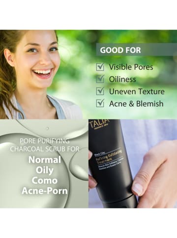 TALIA Peeling do twarzy "Black Clay Refining Exfoliating Treatment" - 150 ml
