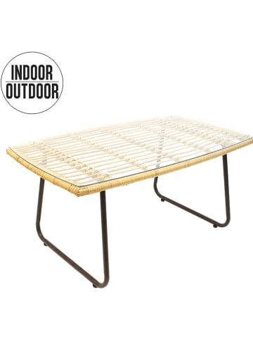 Garden Spirit Stolik ogrodowy "Surabaya" w kolorze beżowo-czarnym - 95 x 42 x 55 cm