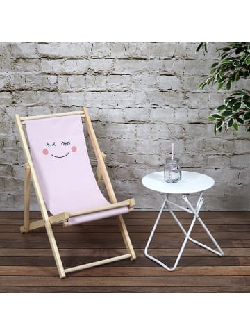 The Home Deco Kids Kinderligstoel "Moon" lichtroze/naturel - (B)80 x (H)69 x (D)49 cm