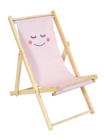 The Home Deco Kids Leżak dziecięcy w kolorze jasnoróżowo-jasnobrązowym - 80 x 69 x 49 cm