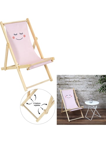 The Home Deco Kids Kinderligstoel "Moon" lichtroze/naturel - (B)80 x (H)69 x (D)49 cm