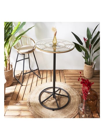 Garden Spirit Tuintafel "Surabay" naturel/zwart - (H)100 x Ø 65 cm