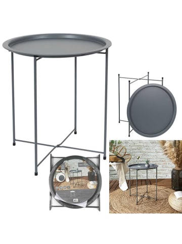 Garden Spirit Beistelltisch "Sienna" in Grau - (H)50 x Ø 47 cm
