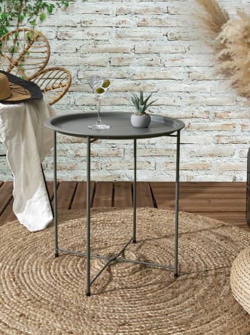 Garden Spirit Beistelltisch "Sienna" in Khaki - (H)50 x Ø 47 cm