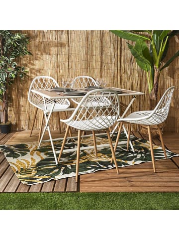 Garden Spirit Gartentisch ''Barcelone'' in Weiß/ Hellbraun - (B)110 x (H)71 x (T)70 cm