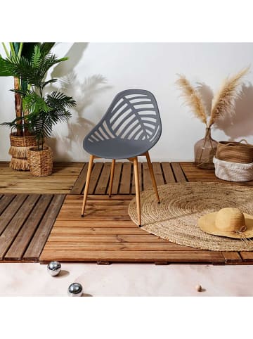 Garden Spirit 4-delige set: stoelen "Alamade" grijs - (B)52,3 x (H)86,5 x (D)49 cm