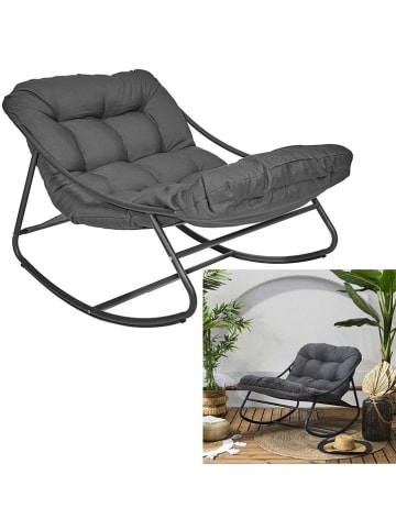 Garden Spirit Schaukelstuhl ''Tenerife'' in Anthrazit/ Schwarz - (B)78 x (H)73 x (T)108 cm