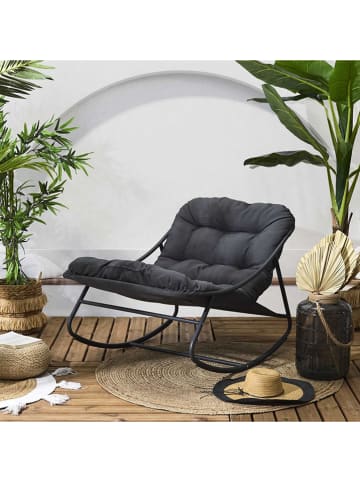 Garden Spirit Schaukelstuhl ''Tenerife'' in Anthrazit/ Schwarz - (B)78 x (H)73 x (T)108 cm