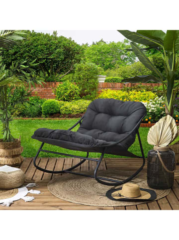 Garden Spirit Fotel bujany "Tenerife" w kolorze antracytowo-czarnym - 78 x 73 x 108 cm