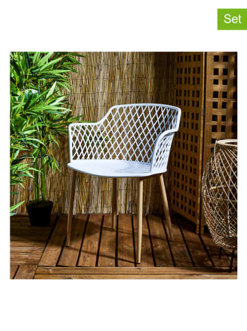 Garden Spirit 4-delige set: tuinstoelen "Malaga" wit - (B)62 x (H)80 x (D)54 cm