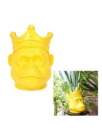Garden Spirit Pflanzenhalter "Orangoutan" in Gelb - (B)38 x (H)38,5 x (T)29,5 cm