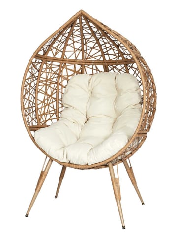 Garden Spirit Korbsessel in Natur/ Creme - (B)100 x (H)150 x (T)65 cm