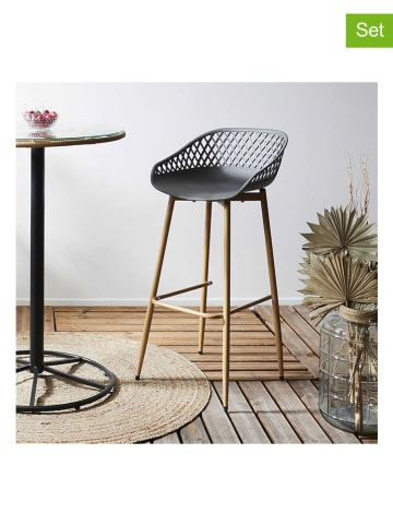 Garden Spirit Krzesła barowe (2 szt.) w kolorze szarym - 45,5 x 88 x 47,6 cm