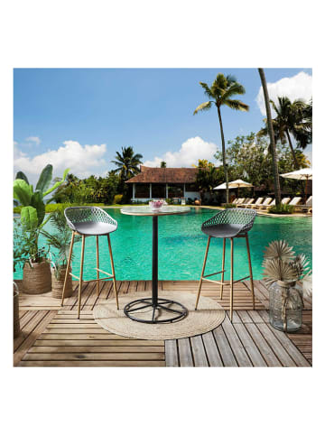 Garden Spirit 2-delige set: barkrukken grijs - (B)45,5 x (H)88 x (D)47,6 cm