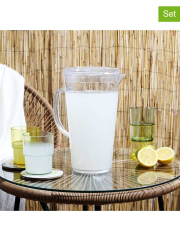 Garden Spirit 5tlg. Set: Krug mit Gläsern in Transparent/ Gelb/ Grün