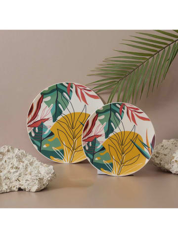 Garden Spirit 6-delige set: dinerborden "Paradis Exotique" meerkleurig - Ø 26 cm